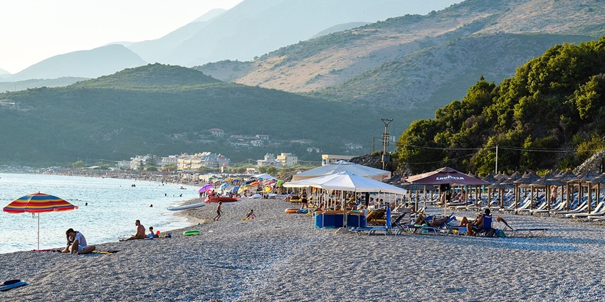 Unwind on Himarë's serene beaches, offering crystal-clear waters and a peaceful coastal ambience.
