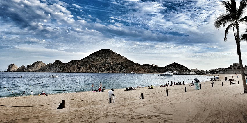 Things to do in Cabo include swimming and sunbathing on Medano Beach, Cabo’s most popular shoreline.