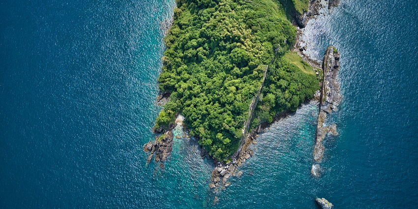 Uninhabited Done Island, one of the top islands in Myanmar, with coral reefs ideal for snorkelling.