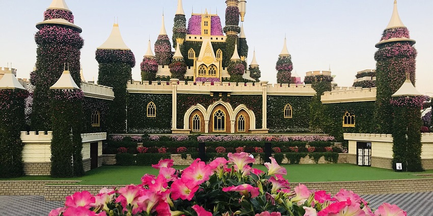 Miracle Castle of Miracle Garden, is one of the best places to visit in Dubai in October