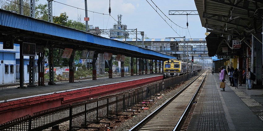 Ernakulam Junction Railway Station with trains, platforms