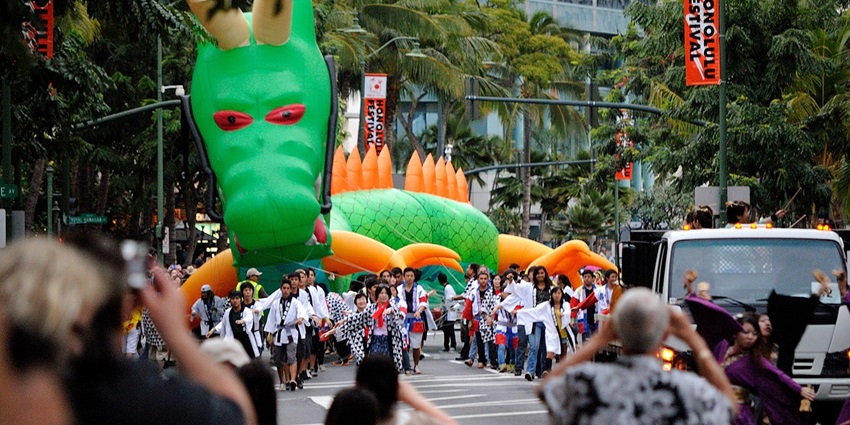 Celebrate Hawaiian culture at the Honolulu Festival, featuring parades and performances.