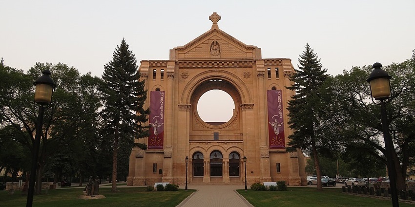 Things to do in Winnipeg include walking through the open-air stone ruins and garden paths of St. Boniface Cathedral.