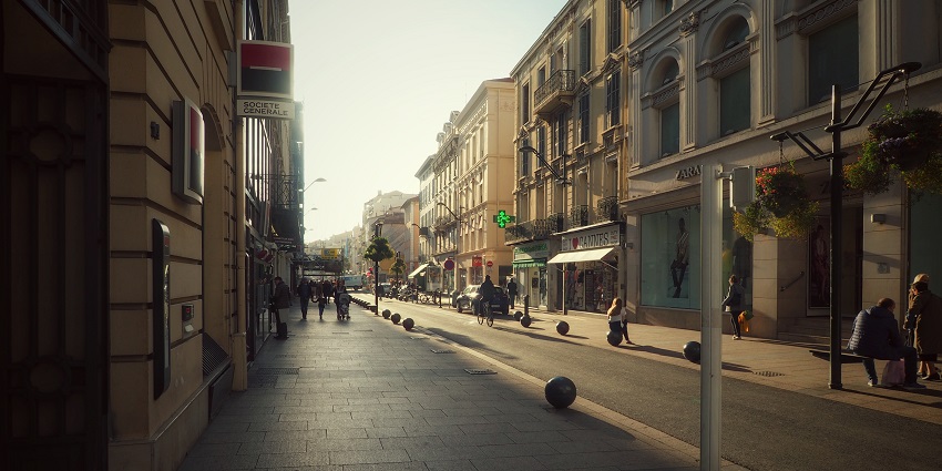 Shopping avenue with retail facades and pedestrian traffic—top things to do in Cannes.