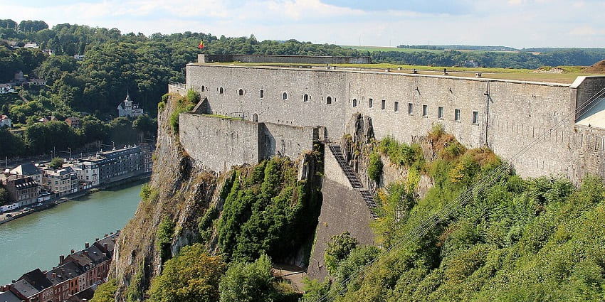 Exploring the hilltop citadel overlooking the Meuse River valley, one of the best things to do in Dinant.