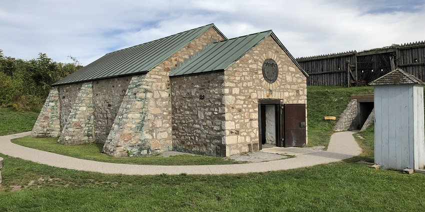 An image of the only original building in Fort George National Historic Site.