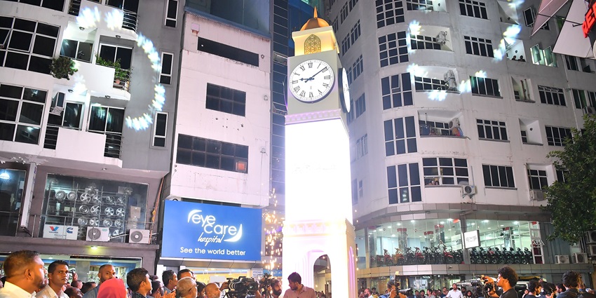 During the opening of new clock tower in Maafannu ward of Malé city - Gadi Buru