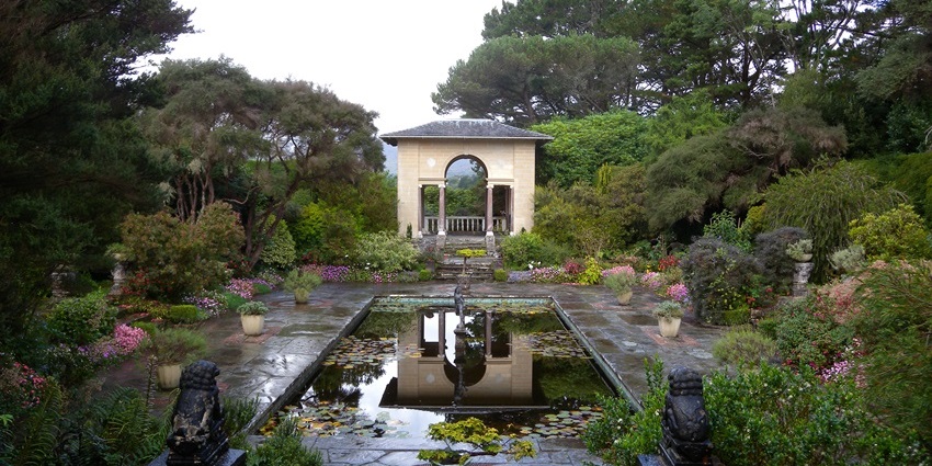 Exotic gardens bloom amid a sheltered bay, among the tranquil islands in Ireland.