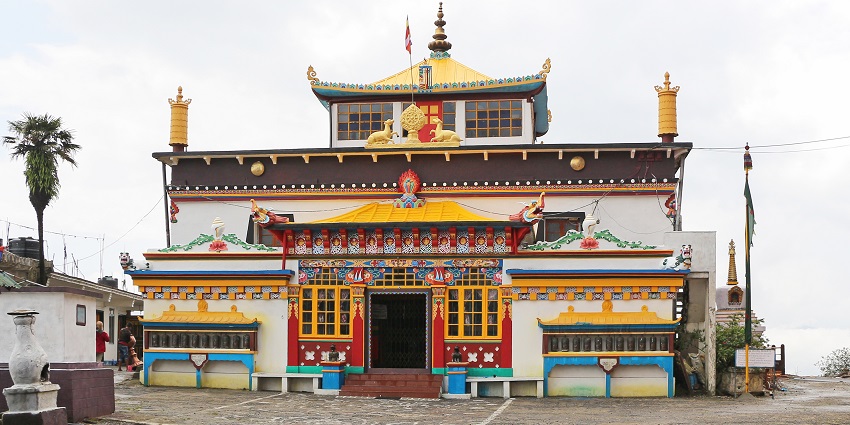 Yiga Choeling monastery with traditional vibrant architecture, is one of the most beautiful places to visit in Darjeeling in January.