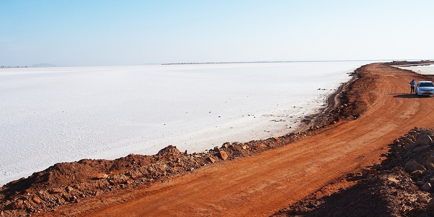 Expansive white salt desert, camel rides during Rann Utsav, one of the best places to visit in Gujarat in May.