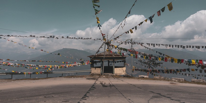 The Gyangong Ani Gompa looks over the majestic views of the expansive Tawang Valley