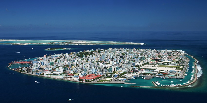 Hulhumalé island with malé city, tall buildings one of the best places in Maldives