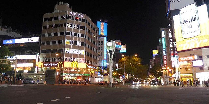 Vibrant nightlife scene in Sapporo, showcasing one of the top things to do in Sapporo after dark.