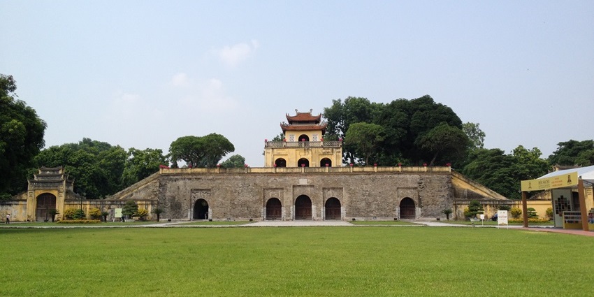 Flag Tower and entrance of Thang Long Imperial Citadel in Hanoi.