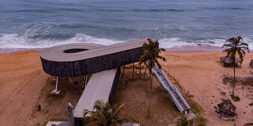 Sculpture along the Badagry Slave Route symbolising the journey to an unknown destination.