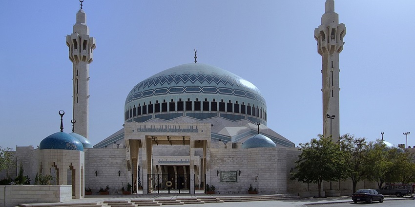 The King Abdullah I mosque in Amman, one of the Islamic historical place in Jordon