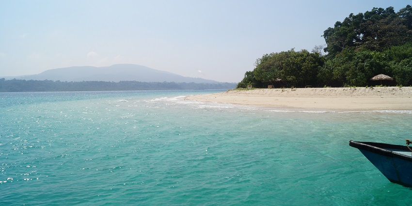 Crystal-clear turquoise waters shimmer beautifully at Jolly Buoy Island, is one of the iconic places to visit in Andaman in April.