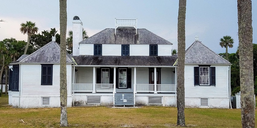 Majestic view of Kingsley plantation in a lush garden, a historical place in Florida
