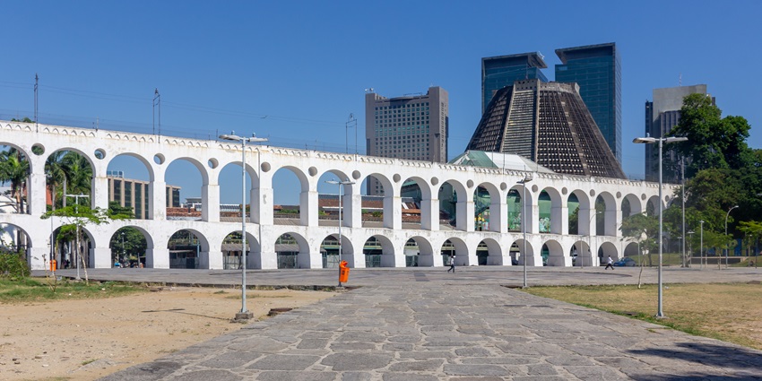 Majestic view at the Lapa Arches, one of the best historical places in Rio De Janeiro
