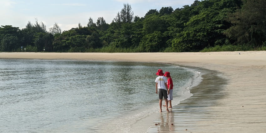sandy shores and turquoise waters offering a quiet escape on nearby Lazarus Island