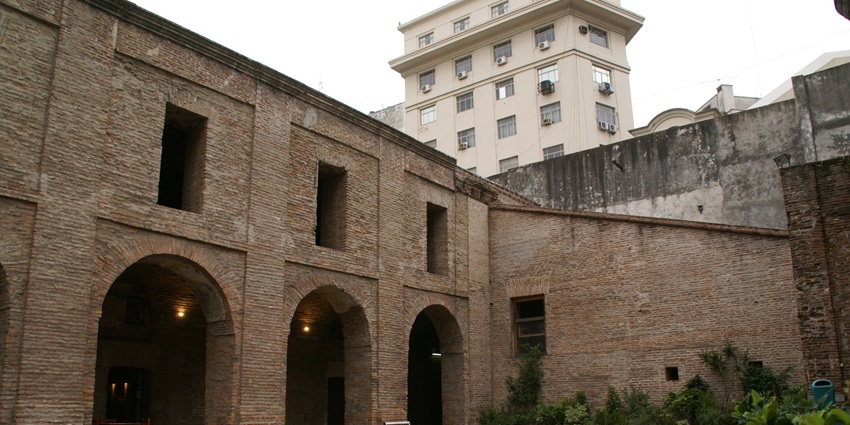 Historic brick courtyard of Manzana de las Luces is one of the must-see historical Places in Buenos Aires.