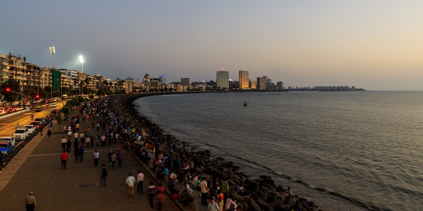 Marine Drive, the scenic coastal among the best places to visit in Mumbai in December.