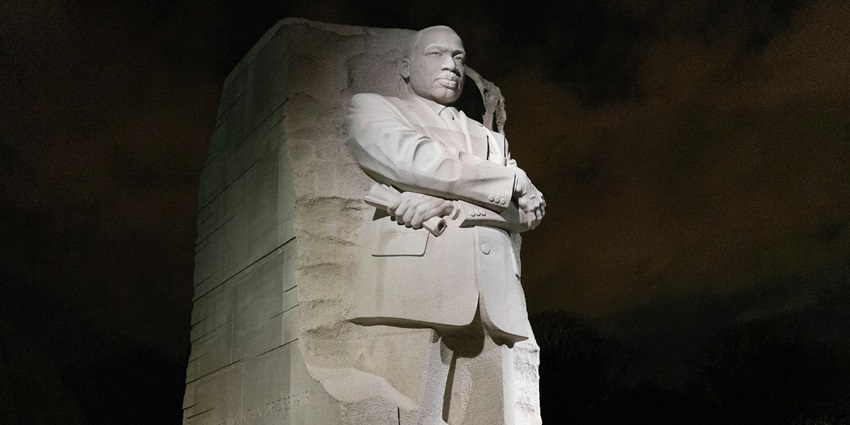 Stone sculpture of Dr. Martin Luther King Jr., one of the majestic monuments in USA