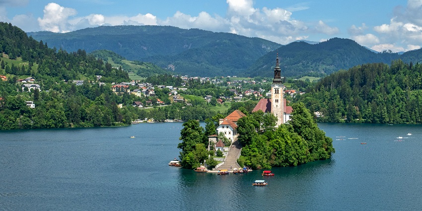 Things to do in Slovenia include visiting the stunning Lake Bled with its iconic island church.