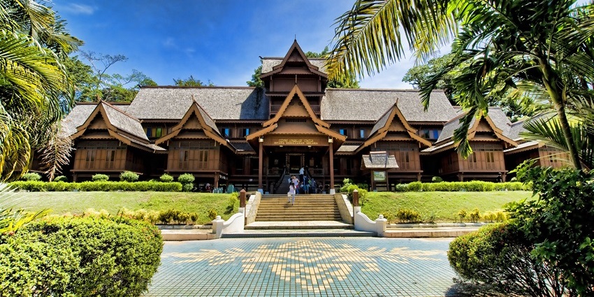 Sultanate Palace Museum, surrounded by gardens, is one of the Historical Places in Melaka