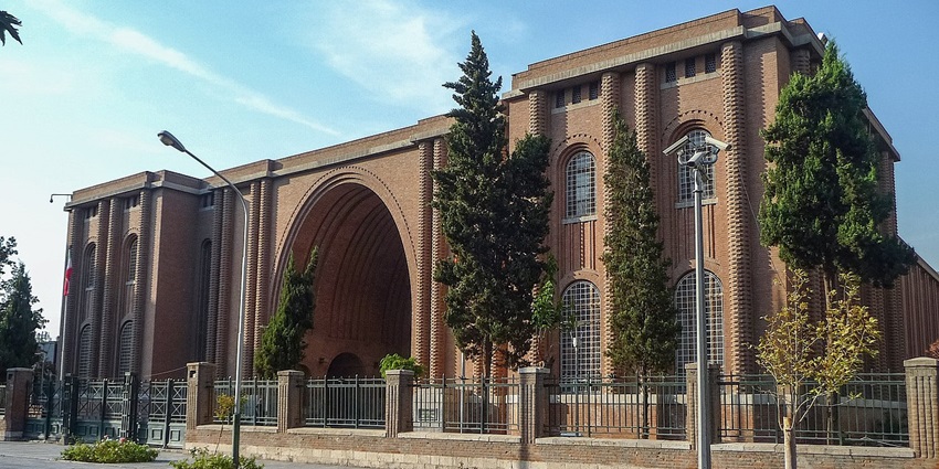 The front facade of the National Museum of Iran, on the list of Trehan historical places