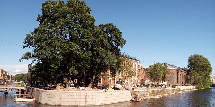 Cultural centre on New Holland Island, an island in Russia, with historic architecture.