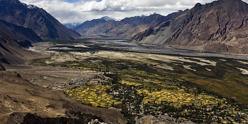 The cold desert of Nubra Valley, among the best places to visit in Ladakh in October.