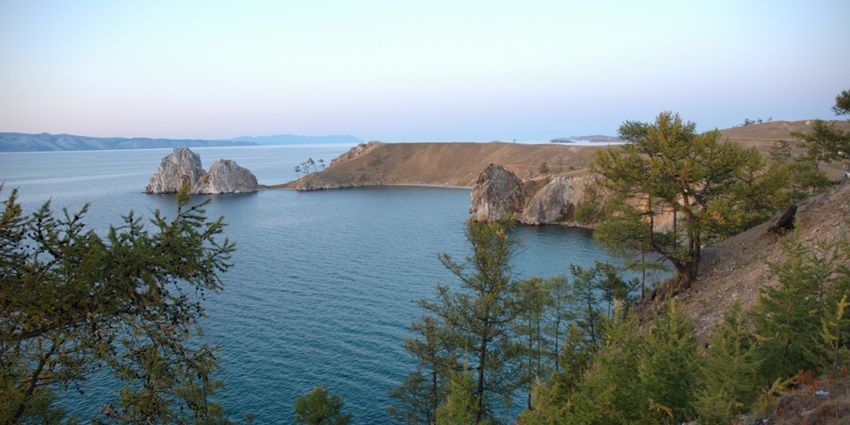 Sacred Shaman Rock on Lake Baikal’s Olkhon Island, among the best islands in Russia.