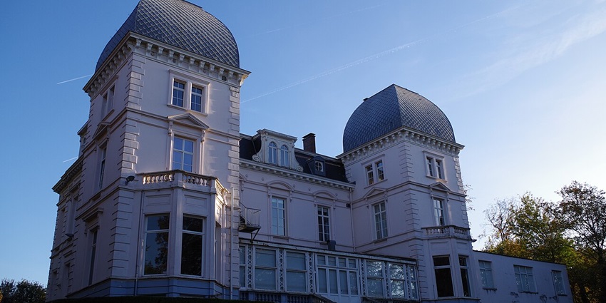 The Castle of Parc Duden with its unique architecture, multiple windows, one of the best hidden places Brussels has to offer.