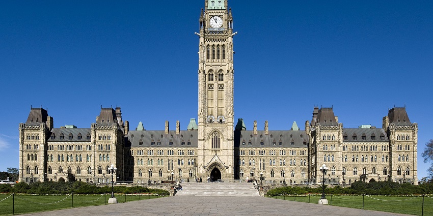 The Centre Block of the Canadian Parliament in Ottawa, an important monument in Canada