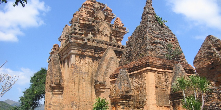 The view of Po Nagar Cham Towers in Nha Trang, one of the popular monuments in Vietnam.
