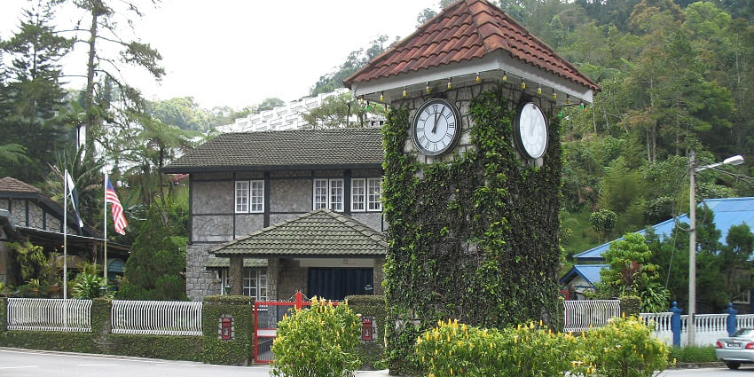 Things to do in Fraser’s Hill include taking photos by the Tudor-style Clock Tower.