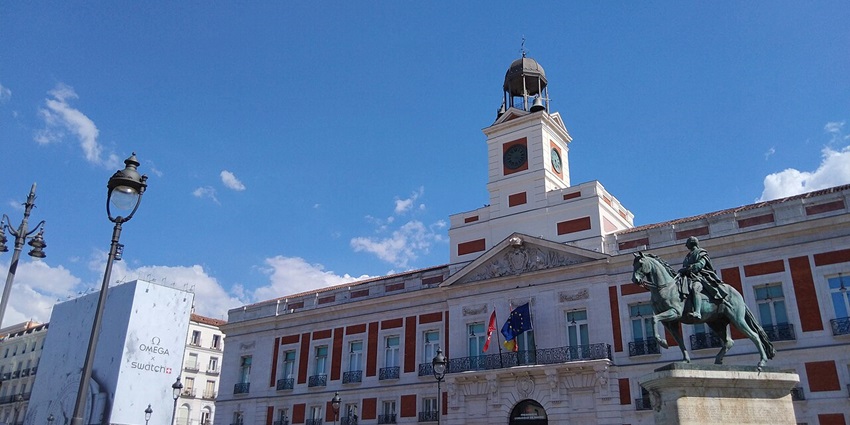 Puerta del Sol with unique architecture, one of the best historical places in Madrid