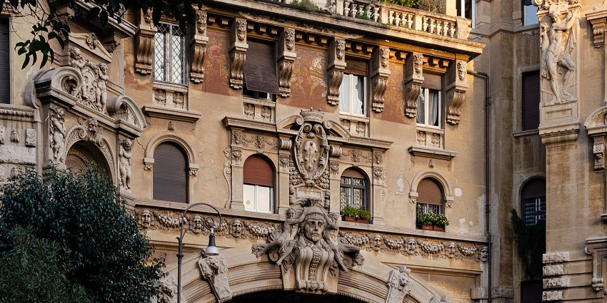 The grand Quartiere Coppede with stunning architecture stands tall, depicting its rich ancient history.