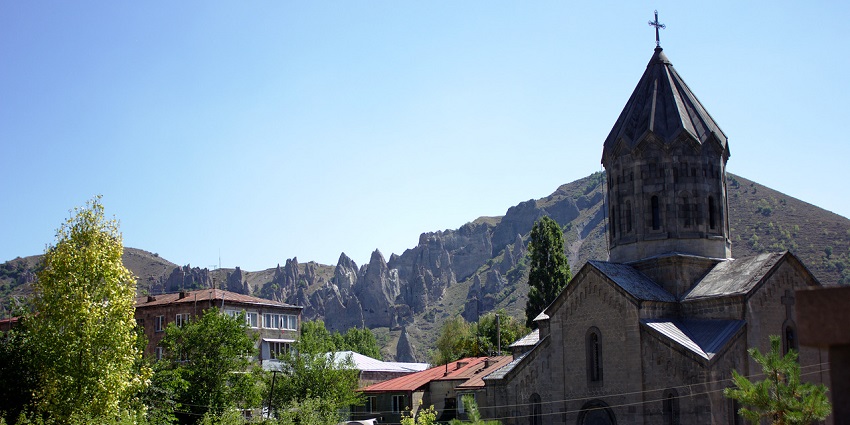Gorgeous view of Saint Gregory The Illuminator Church, situated very near to the palace of the Shirvanshahs.