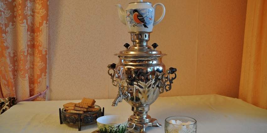 Purchase a samovar, the iconic Russian tea urn, symbolising warm gatherings and hospitality.
