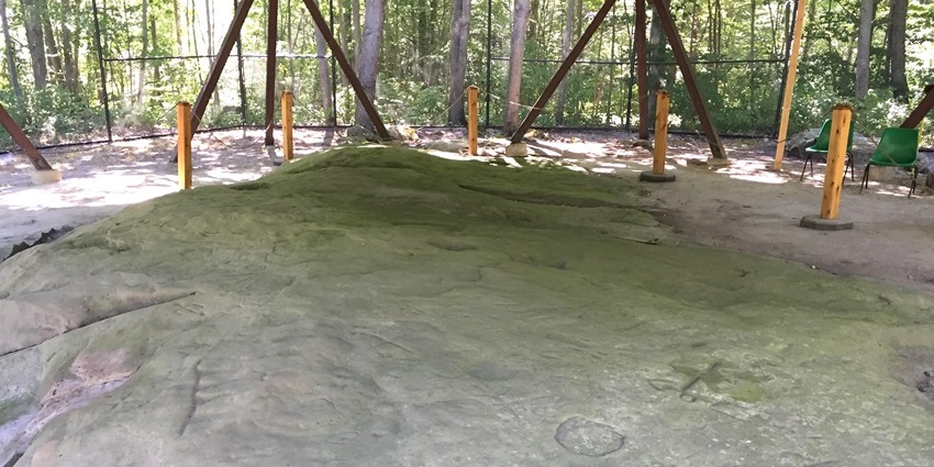 Sanilac Petroglyphs Historic State Park with old carvings on the stones is one of the top historical places in Michigan.