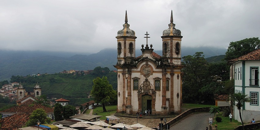 São Francisco Church with detailed architecture, one of the historical places in Brazil