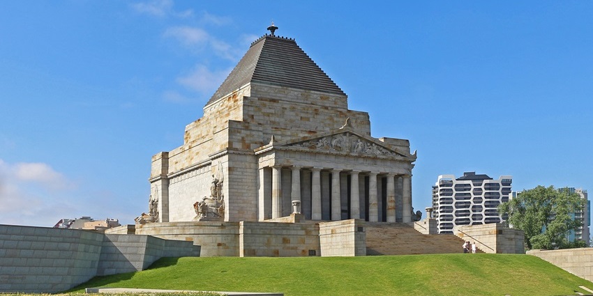 The Shrine of Remembrance is one of the top historical places in Melbourne, Australia.