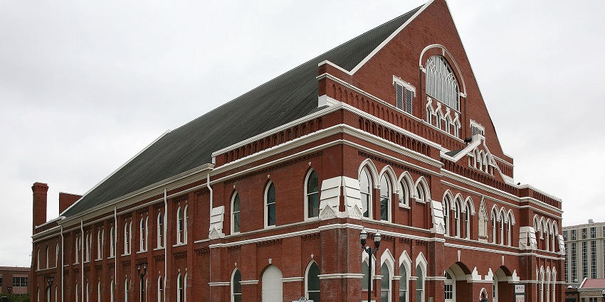 Exterior of the Ryman, Nashville, visiting here is one of the top things to do in Nashville in December.