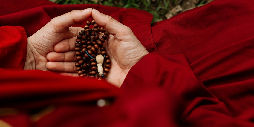 Things to buy in Kathmandu include colourful handmade beaded jewellery and traditional Buddhist prayer beads called malas.