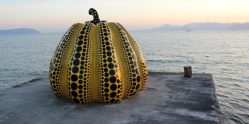 Naoshima’s iconic pumpkin makes it a standout art destination among islands in Japan.