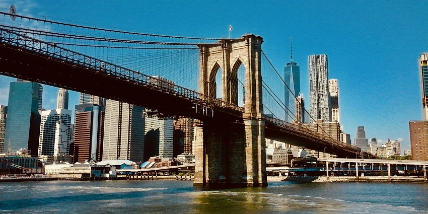Walking on the scenic Brooklyn Bridge Park is one of the best things to do in Dumbo, NY