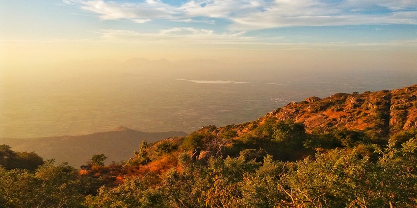 Sunset Point is a scenic viewpoint in Mount Abu, famous for panoramic sunset and hills.