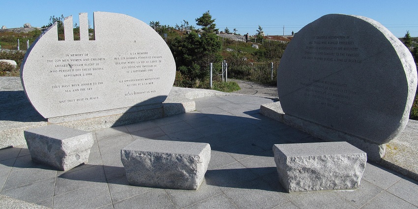 A solemn outdoor memorial honours the 229 victims of Swissair Flight 111 in Canada
